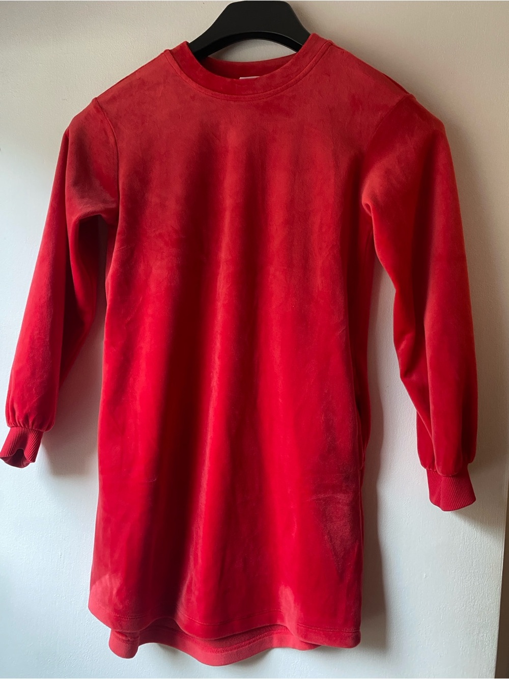 Hanna Andersson Red Plush Long-Sleeve Nightgown